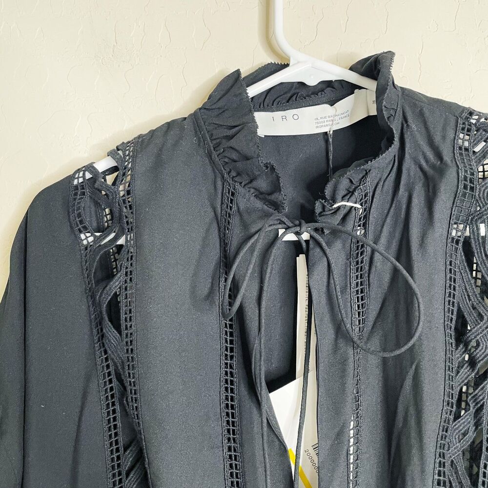 NEW IRO Black Ruffle Mini Dress - Picture 4 of 7